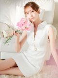 ツイードノースリーブフロントジップミニドレス/キャバドレス【SB】【XS-Lサイズ/1カラー】[OF04] dzko