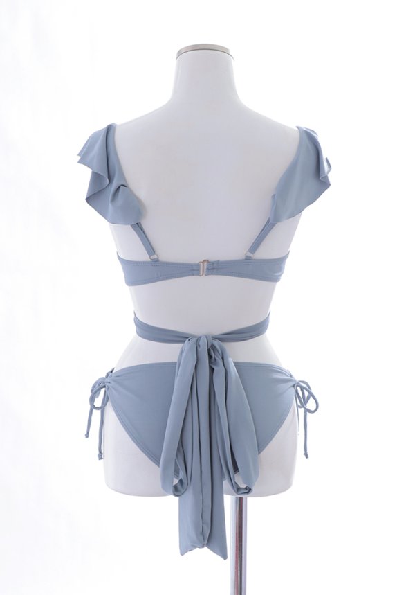 画像43: 【即日発送】【ビキニ】【水着】ショルダーフリルクロスビキニ/無地/シンプル[YMT]