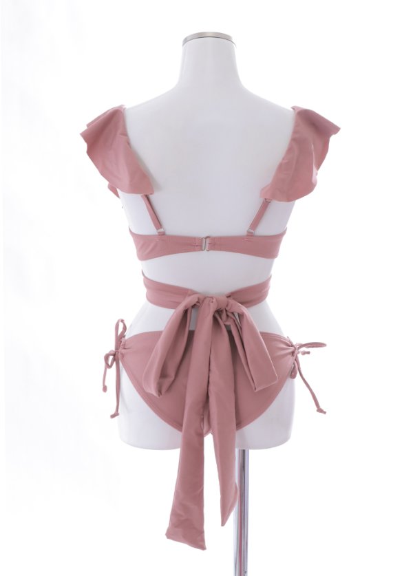 画像46: 【即日発送】【ビキニ】【水着】ショルダーフリルクロスビキニ/無地/シンプル[YMT]