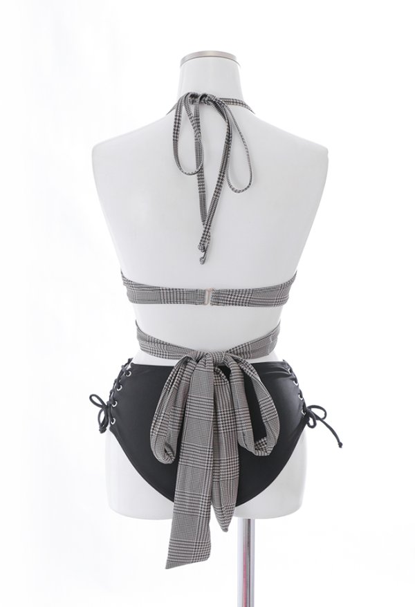 画像16: 【即日発送】【ビキニ】【水着】ブラウンチェックハイウエストビキニ[YMT]