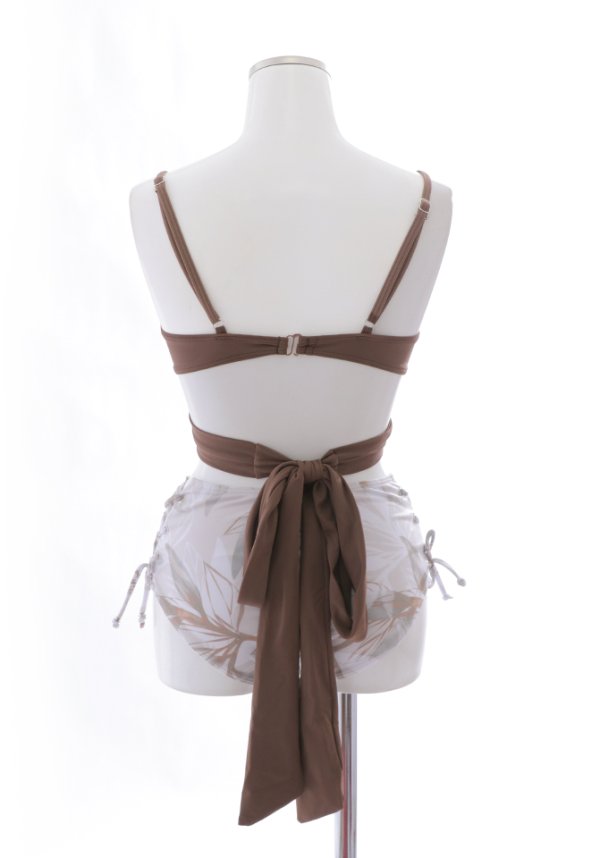 画像24: 【即日発送】【水着セール】【ビキニ】【水着】リーフ柄バッククロスリボンビキニ/ハイウエスト[YMT]