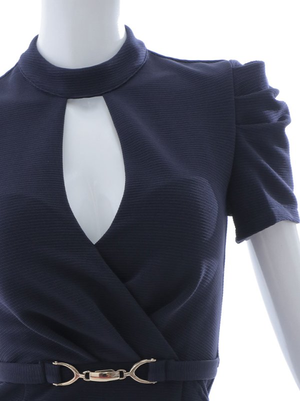 画像22: マーメイドフリルドレス/胸元オープンカット/ベルスリーブ/布ベルト/谷間見せ/背中隠し/ミディアムドレス/キャバドレス【S-Lサイズ/1カラー】[OF03B-U] 【IM】