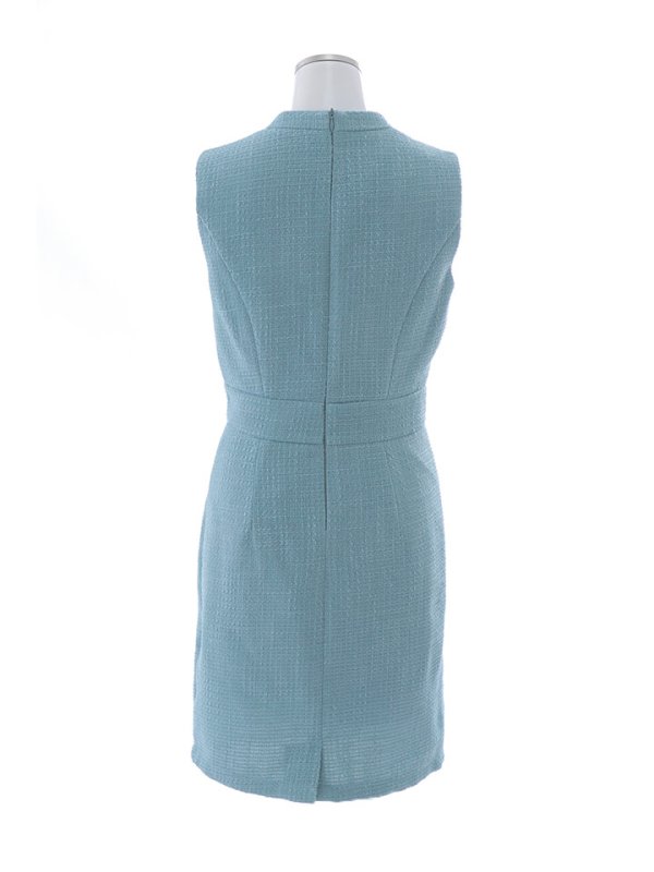 画像12: ノースリーブツイードドレス/タイト/ジップ/背中隠し/キャバドレス/ワンピース/ミニドレス【XS-Mサイズ/1カラー】[OF03] 【IM】