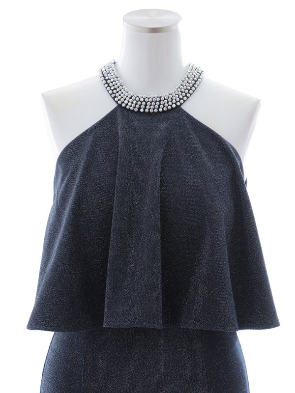 画像38: 【即日発送】ラメフリルミディアムドレス/タイト/ビジュー/グリッター/ノースリーブ/谷間隠し/背中隠し/ミディアムドレス/キャバドレス【IM】【XS-XLサイズ/4カラー】[OF03B] 【IM】dzw