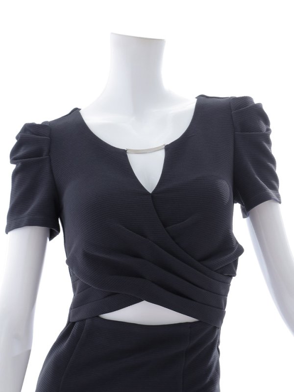 画像20: パフスリーブタイトドレス/谷間見せ/背中隠し/ミニドレス/キャバドレス【XS-Lサイズ/2カラー】[OF03B] 【IM】