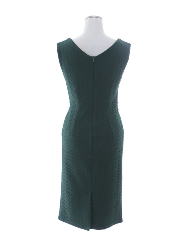 画像40: ノースリーブミディアムタイトドレス/ジップアップ/ワッフル/チェーン/スクエアネック /谷間見せ/背中隠し/ミディアム丈/キャバドレス【XS-Lサイズ/5カラー】[OF03B]【IM】