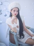 【即日発送！】【サンタコス 5点セット】【XS-Lサイズ/1カラー】ファーティペット付きニットセットアップサンタコスプレ(SLG001)(SFB001)[YMT]