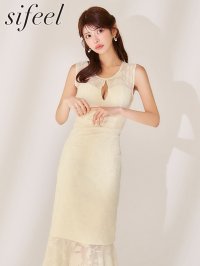 【sifeel/シフィール】フラワー刺繍マーメイドワンピースドレス/キャバドレス【IM】[OF01] 