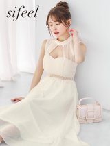 【sifeel/シフィール】シフォンレースロングフレアワンピースドレス/キャバドレス【XS-Lサイズ/1カラー】[OF01] 【IM】