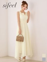 送料無料!【sifeel/シフィール】ウエストギャザーラメシフォンフレアワンピースドレス/キャバドレス【S-Lサイズ/2カラー】【予約商品/9月中旬発送予定】[OF01] 