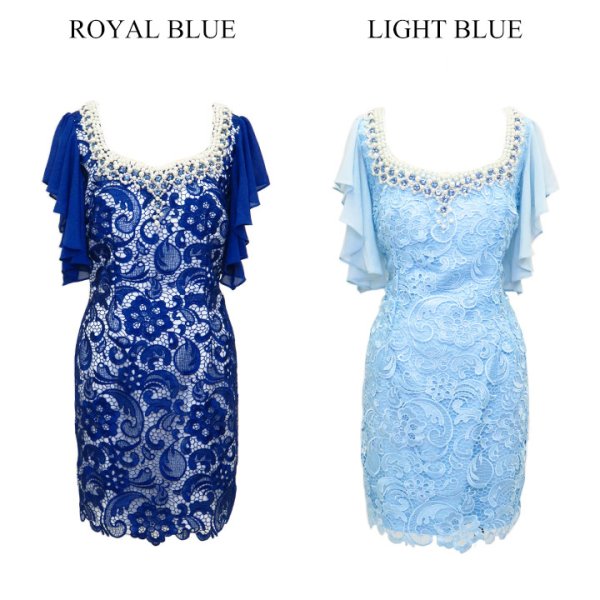 画像12: 丈の長さが選べる！フロントレースサテンミニパーティードレス【XS-XXLサイズ/9カラー】[OF01A]【SB】