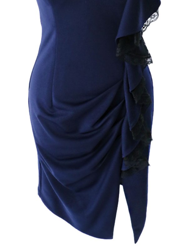 画像4: 【高級ドレスセール】 オフショル/ ワンカラー/ フリル/ タイト/ ミニドレス/ キャバドレス【S-Mサイズ/2カラー】[HC02] 【AOC】