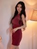 ワインレッド　モデル：ゆりお　身長：165cm　着用サイズ：Sサイズ