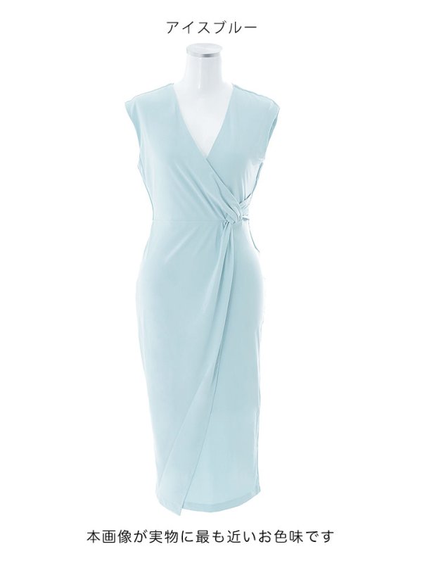 画像14: SALE!ミディアムドレープドレス/ノースリーブ/谷間見せ/ミディアムドレス/キャバドレス【S-Lサイズ/1カラー】[OF03B] [IM]dzc