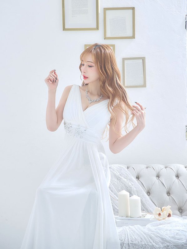 画像9: SALE!ゴージャスビジュードレス/ノースリーブ/谷間見せ/背中見せ/ロングドレス/キャバドレス【Fサイズ/3カラー】[OF03B-X] 【IM】