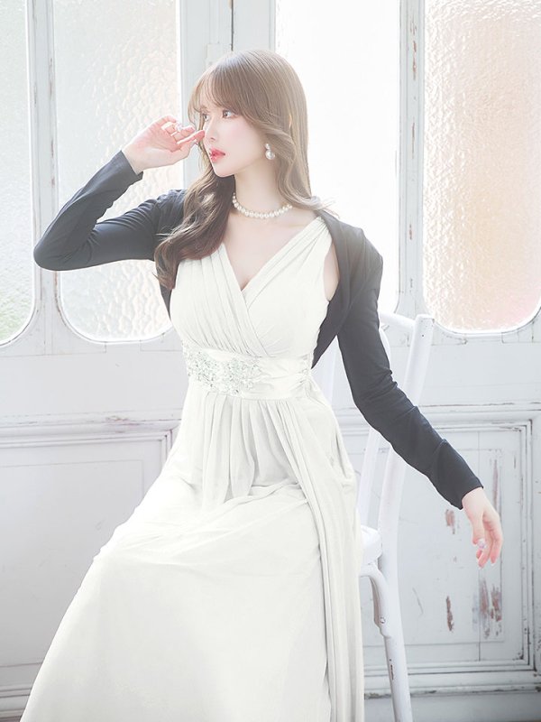 画像18: SALE!ゴージャスビジュードレス/ノースリーブ/谷間見せ/背中見せ/ロングドレス/キャバドレス【Fサイズ/3カラー】[OF03B-X] 【IM】