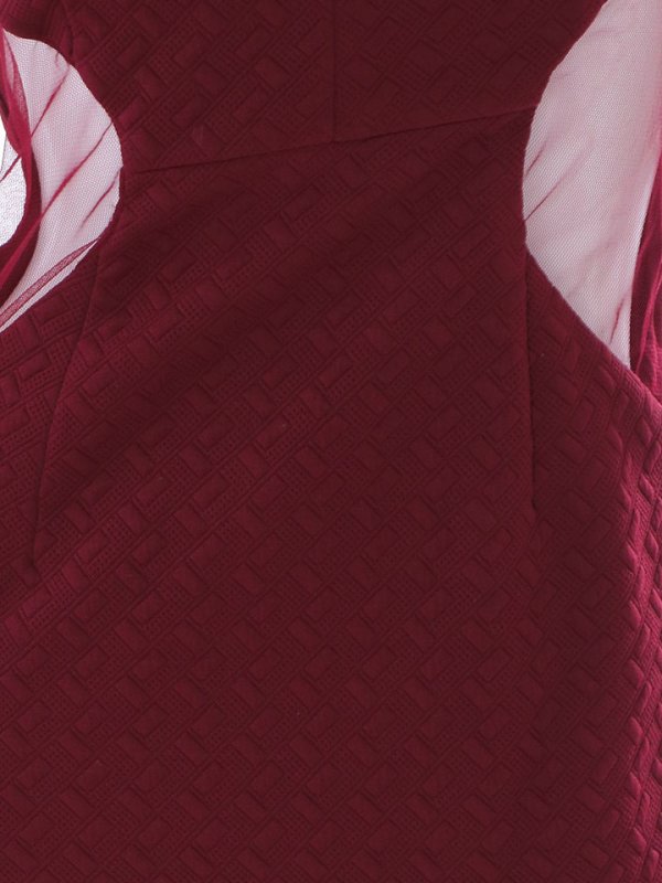 画像20: ワンカラービジュードレス/ロングスリーブ/シアー袖/ロングスリーブ/ウエストサイドシアー/タイトスカート/谷間見せ/背中隠し/ミニドレス/キャバドレス【S-Lサイズ/2カラー】[OF03B-X 【IM】