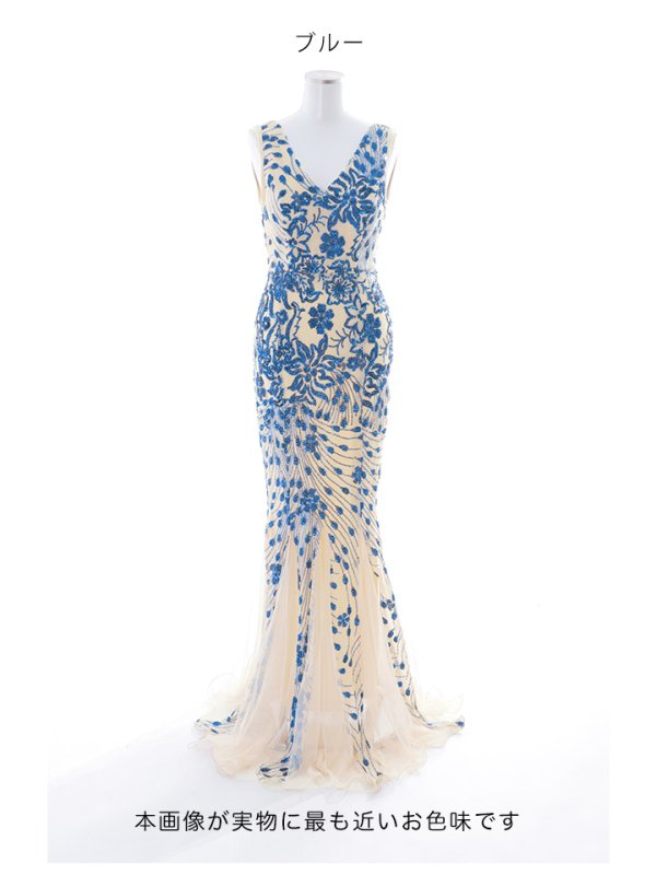 画像16: スパンコールマーメイドロングドレス/谷間見せ/ノースリーブ/ロングドレス/キャバドレス【S-Lサイズ/2カラー】[OF03B-X] 【IM】