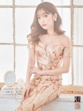 【ファイナルセール】スパンコールマーメイドロングドレス/谷間見せ/ショートスリーブ/ロングドレス/キャバドレス【S-Mサイズ/2カラー】[OF08-X] 【IM】