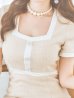 画像4: SALE!チェック柄ドレス/パールビジュー/半袖/谷間見せ/背中隠し/ミニドレス/キャバドレス【S-Lサイズ/1カラー】[OF08-X] 【IM】