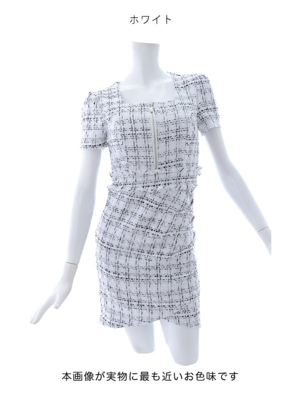 画像12: 送料無料！ツイードジップアップミニドレス/キャバドレス【XS-Lサイズ/1カラー】[OF03B] 【IM】【一部予約商品/11月上旬発送予定】