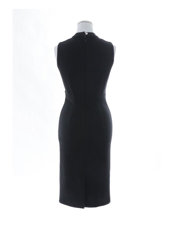 画像27: 【スプリングセール！】SALE!リブストライプドレス/ホルターネック/ノースリーブ/フェイクベルト/胸元透け/谷間見せ/背中隠し/ミディアムドレス/キャバドレス【S-Mサイズ/2カラー】[OF03] 【IM】