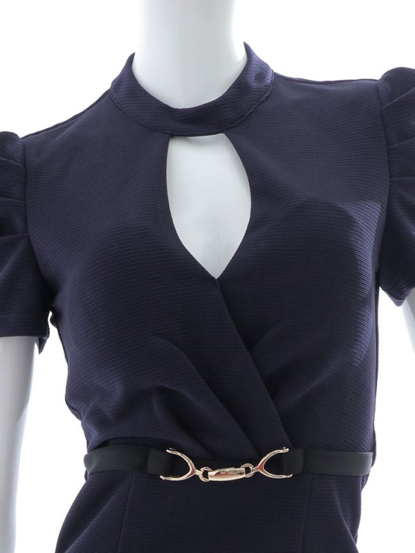 画像16: バストカットミニドレス/ホルターネック/ワンカラー/谷間見せ/背中隠し/ショートスリーブ/サイドシアー /キャバドレス 【XS-Mサイズ/1カラー】[OF03B] 【IM】