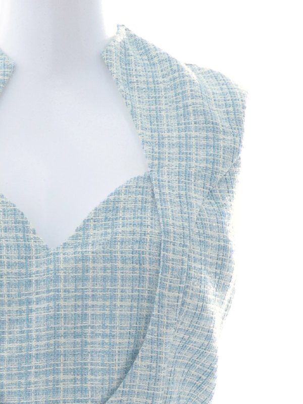 画像13: SALE!ノースリーブツイードタイトドレス/谷間見せ/タイト/ベルト/ミディアムドレス/キャバドレス【S-Mサイズ/1カラー】[OF03] 【IM】