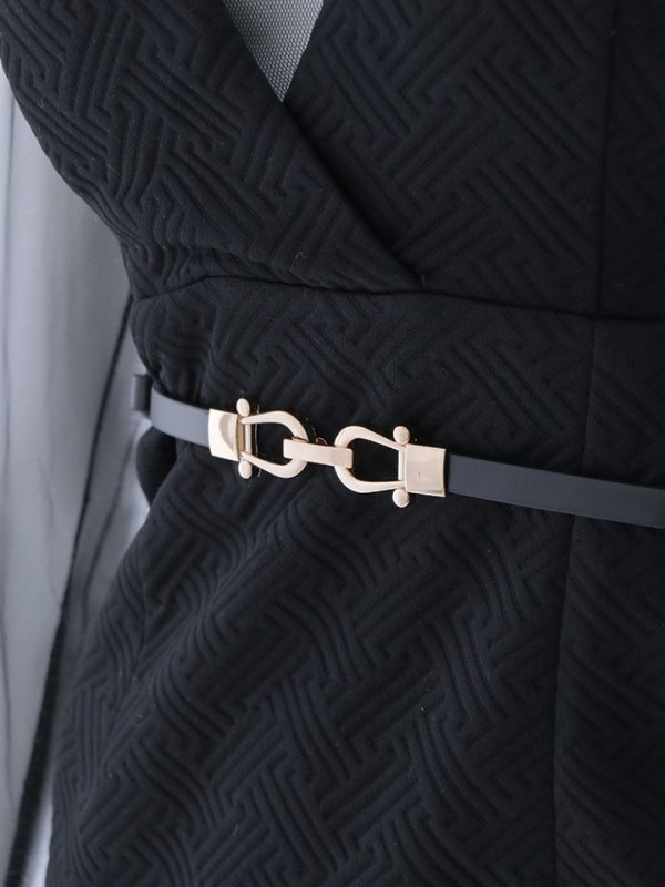 画像16: チュールスリーブドレス/チュール/ロングスリーブ/ベルト/タイト/谷間見せ/ミニドレス/キャバドレス【XS-Lサイズ/1カラー】[OF03B] 【IM】