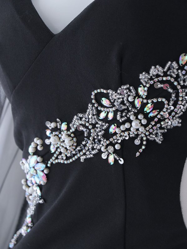 画像17: ビジュー刺繍チュール袖ドレス/レース/チュール/ビジュー/透け/ゴージャス/谷間見せ/キャバドレス/ミニドレス【S-Mサイズ/1カラー】[OF03B] 【IM】