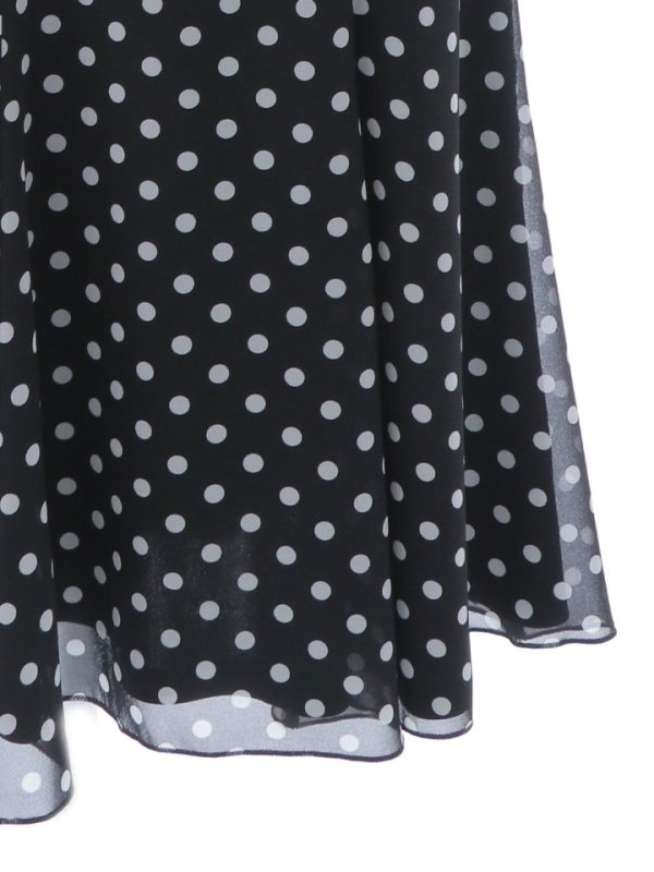 画像22: 水玉ワンピースドレス/フレアー/ノースリーブ/谷間見せ/背中隠し/ミディアムドレス/キャバドレス【S-Lサイズ/2カラー】[OF03B] 【IM】