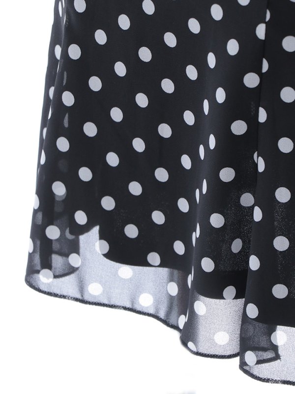 画像25: 水玉ワンピースドレス/フレアー/ノースリーブ/谷間見せ/背中隠し/ミニドレス/キャバドレス【XS-Mサイズ/2カラー】[OF03B] 【IM】