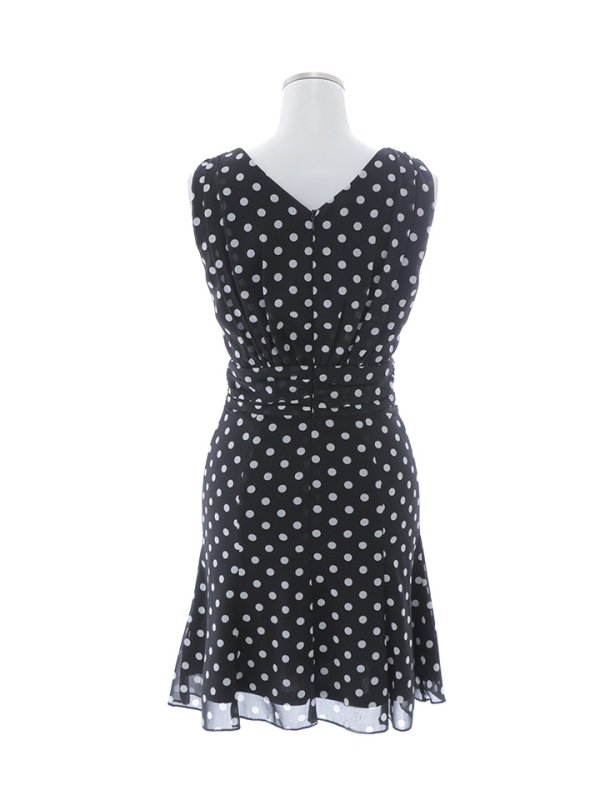 画像22: 水玉ワンピースドレス/フレアー/ノースリーブ/谷間見せ/背中隠し/ミニドレス/キャバドレス【XS-Mサイズ/2カラー】[OF03B] 【IM】