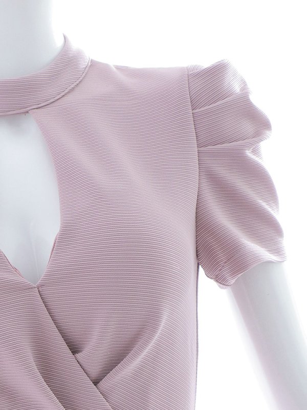 画像22: 再入荷!マーメイドフリルドレス/胸元オープンカット/ベルスリーブ/布ベルト/谷間見せ/背中隠し/ミディアムドレス/キャバドレス【S-Lサイズ/1カラー】[OF03B-U] 【IM】