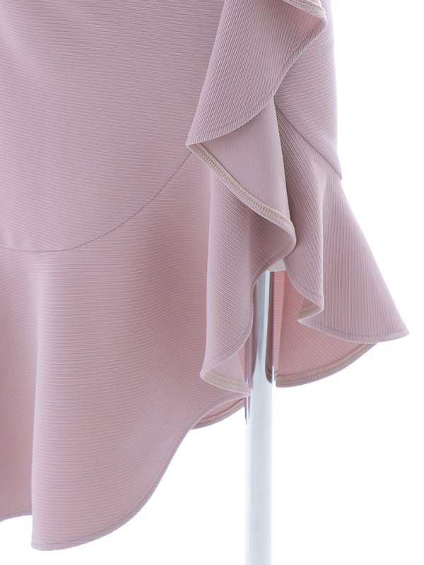 画像23: 再入荷!マーメイドフリルドレス/胸元オープンカット/ベルスリーブ/布ベルト/谷間見せ/背中隠し/ミディアムドレス/キャバドレス【S-Lサイズ/1カラー】[OF03B-U] 【IM】