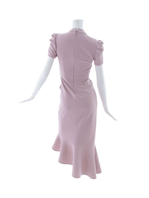 画像20: 再入荷!マーメイドフリルドレス/胸元オープンカット/ベルスリーブ/布ベルト/谷間見せ/背中隠し/ミディアムドレス/キャバドレス【S-Lサイズ/1カラー】[OF03B-U] 【IM】