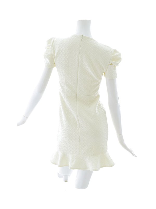 画像13: ショートタックスリーブドレス/ジップアップ/マーメイドスカート/パール/ボタン/谷間見せ/背中隠し/ミニドレス/キャバドレス【S-Lサイズ/1カラー】】[OF03B-X] 【IM】