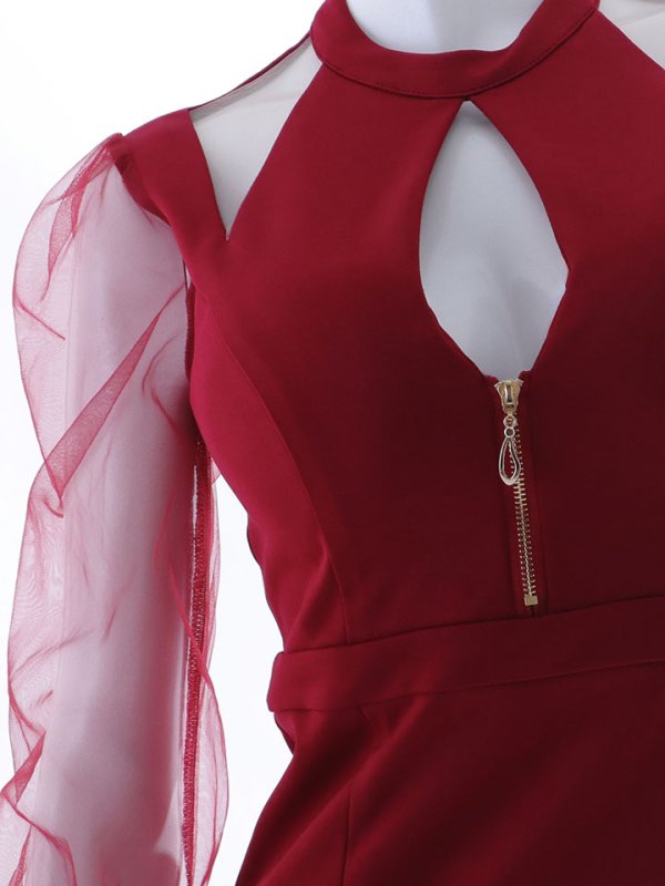 画像15: ジップアップドレス/チュール/透け感/刺繍/谷間見せ/背中隠し/ミニドレス/キャバドレス【IM】【S-Lサイズ/1カラー】[OF03B] 【IM】dzw