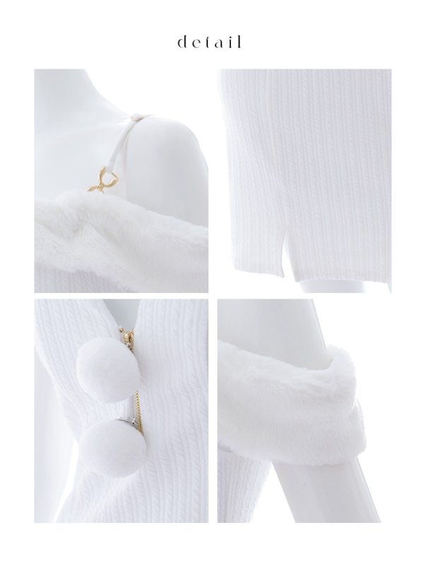 画像49: 【ノベルティ対象】【即日発送！】【サンタコス 3点セット】【XS-Lサイズ/3カラー】オフショルニットワンピサンタコスプレ(SLG001)(SFB001)[YMT]