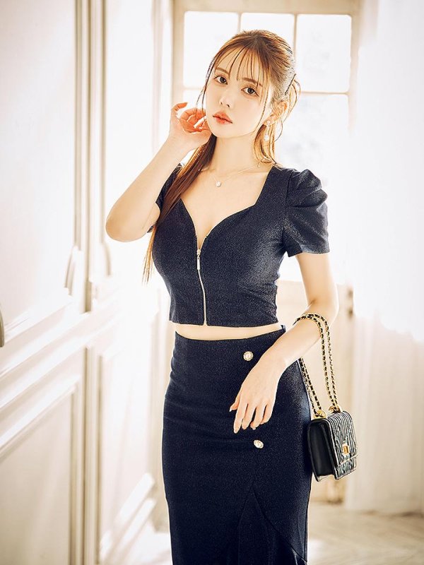 画像10: ラメマーメイドセットアップミディアムドレス/ミディアムドレス【XS-Lサイズ/1カラー】[OF03B] 【IM】