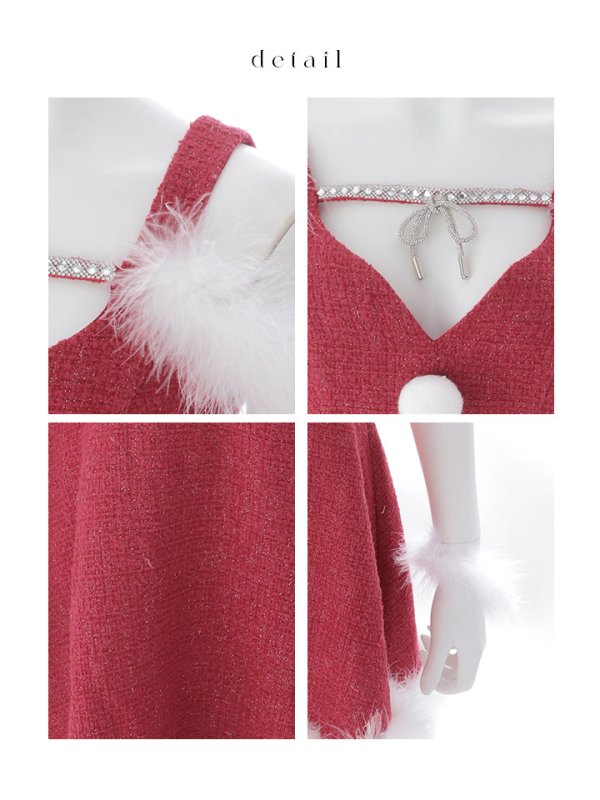 画像24: 【即日発送】【サンタ】フロントリボンオフショルフレアサンタコスプレ【コスプレ4点セット】【S-Mサイズ/1カラー】[OF03]