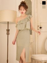 アシンメトリーミディアムラメドレス/キャバドレス【S-Lサイズ/2カラー】[OF03] 【IM】dzq