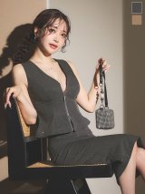 ペプラムジップミディアムタイトセットアップドレス/キャバドレス【S-Lサイズ/2カラー】[OF03]【IM】dzqozFV