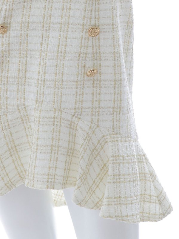 画像5: チェック/ツイード/レース/半袖/袖あり/フリル/マーメイド/ミニドレス/キャバドレス【S-Mサイズ/1カラー】[HC02] 【AOC】