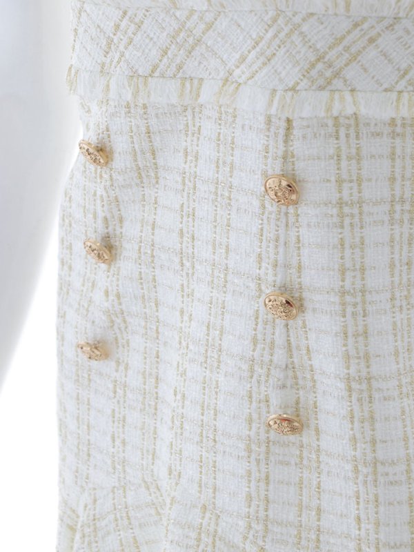 画像6: チェック/ツイード/レース/半袖/袖あり/フリル/マーメイド/ミニドレス/キャバドレス【S-Mサイズ/1カラー】[HC02] 【AOC】