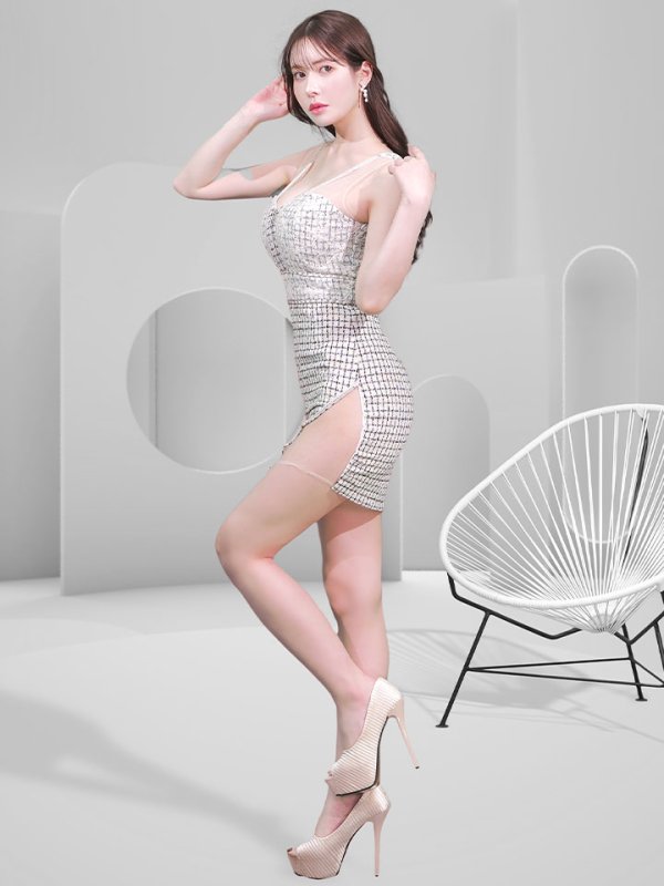 画像7: 【JENNNY】ツイードノースリーブドレス/シアー/タイト/ミニドレス/キャバドレス【S-Lサイズ/1カラー】[OF04] 【KND】