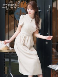 【sifeel/シフィール】襟付きフレアワンピースドレス/キャバドレス【S-Lサイズ/1カラー】[OF01A] 【SB】dzj