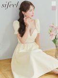 【sifeel/シフィール】リボンビジューフレアシルエットミディアムドレス/キャバドレス【S-Lサイズ/2カラー】[OF03] 【YN】dzcv
