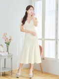 【sifeel/シフィール】Ｖネックフリルオープンショルダーワンピースドレス/キャバドレス【S-Lサイズ/1カラー】[OF03] 【YN】