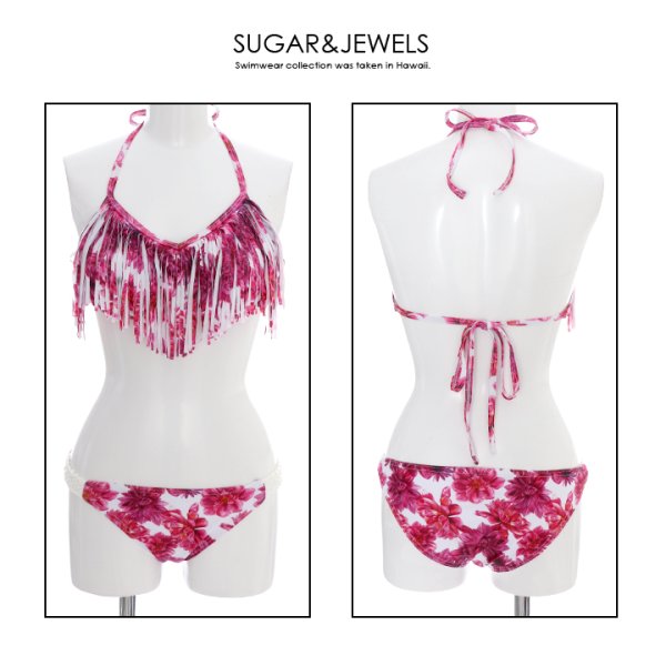 画像6: 【即日発送】【水着セール】【水着】【2サイズ / 1カラー】フラワーフリンジホルタービキニ[YMT]
